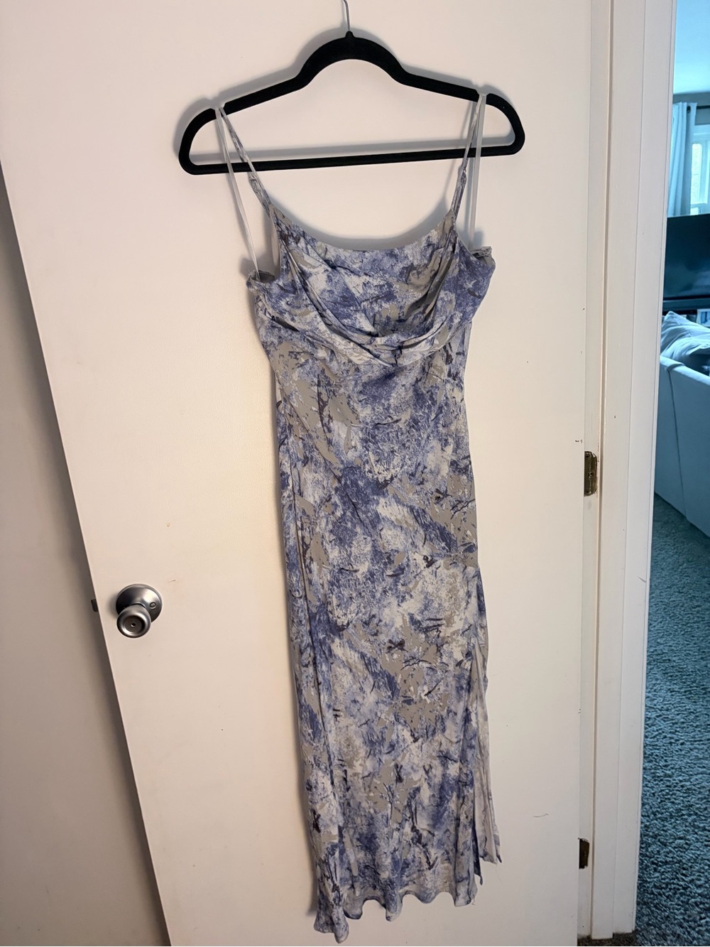 Hello Molly Blue Marble Slip Dress - Elegant Women's Dress